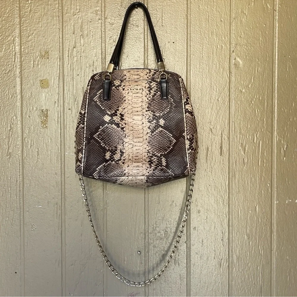 Coach leather snakeprint bag